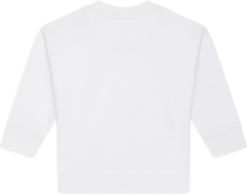 Bagsiden af Baby Changer sweatshirt i hvid – design din egen hos Zo24 Printhouse.