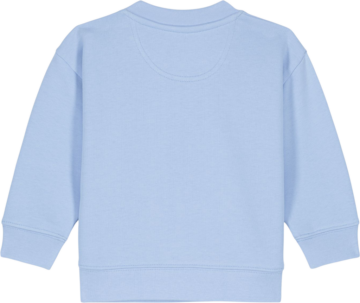 Bagsiden af Baby Changer sweatshirt i blue soul – design din egen hos Zo24 Printhouse.