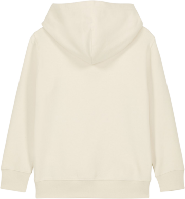 Bagsiden af Mini Cruiser 2.0 hættetrøje fra Zo24 Printhouse – Natural Raw hoodie til børn, ideel til personligt print.
