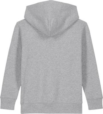 Bagsiden af Mini Cruiser 2.0 hættetrøje i farven Heather grey fra Zo24 Printhouse – perfekt til børn med mulighed for eget print.