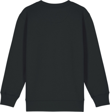 Bagsiden af Sort Mini Changer 2.0 sweatshirt med lange ærmer fra Zo24 Printhouse, perfekt til tryk og personlig design.