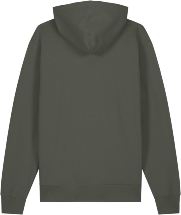 Bagsiden af Cruiser 2.0 hoodie i Khaki fra Zo24 Printhouse – tilpas din stil med et personligt print.