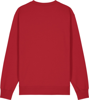 Bagsiden af Changer 2.0 sweatshirt i farven red fra Zo24 Printhouse, perfekt til eget print eller design.