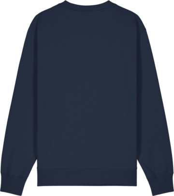 Bagsiden af Stanley Stella Changer 2.0 sweatshirt i navy – klar til personligt print hos Zo24 Printhouse.