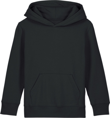 Mini Cruiser 2.0 hættetrøje fra Zo24 Printhouse – klassisk sort hoodie til børn, ideel til personligt print.