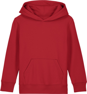Mini Cruiser 2.0 hættetrøje fra Zo24 Printhouse – klassisk rød hoodie til børn, ideel til personligt print.