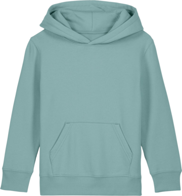 Mini Cruiser 2.0 hættetrøje fra Zo24 Printhouse – Teal Monstera hoodie til børn, ideel til personligt print.