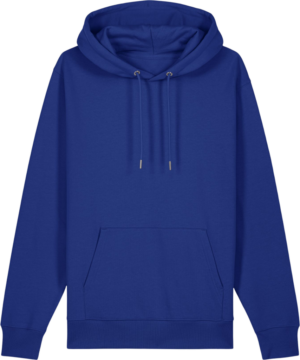 Cruiser 2.0 i Worker Blue – klassisk hættetrøje fra Zo24 Printhouse med justerbar hætte og kængurulomme.