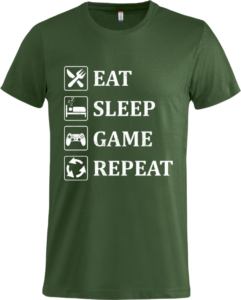 Eat sleep game repeat Basic-T Bottle Green