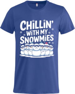 Chillin with my snowmies Basic-T Blue