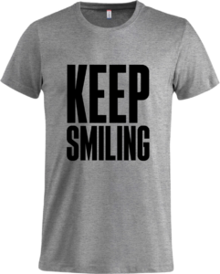 Keep smiling Basic-T Grey Melange