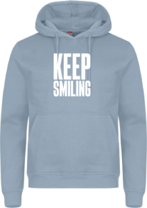 Keep smiling Miami Hoodie Soft Blue