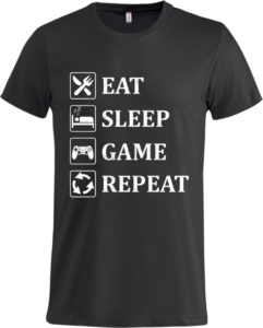 Eat sleep game repeat Basic-T Black