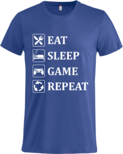 Eat sleep game repeat Basic-T Blue