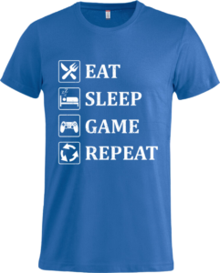 Eat sleep game repeat Basic-T Royal Blue