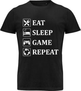 Eat sleep game repeat Regular T-Shirt Junior Black