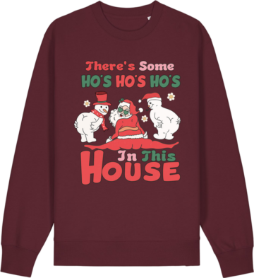 Bordeaux sweatshirt med sjovt og festligt julemotiv – perfekt som tøj til julefrokost for at sprede god stemning og humor.