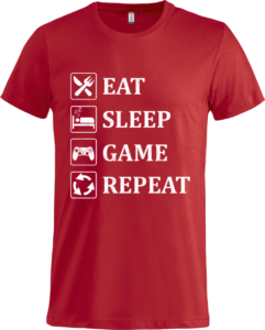Eat sleep game repeat Basic-T Red