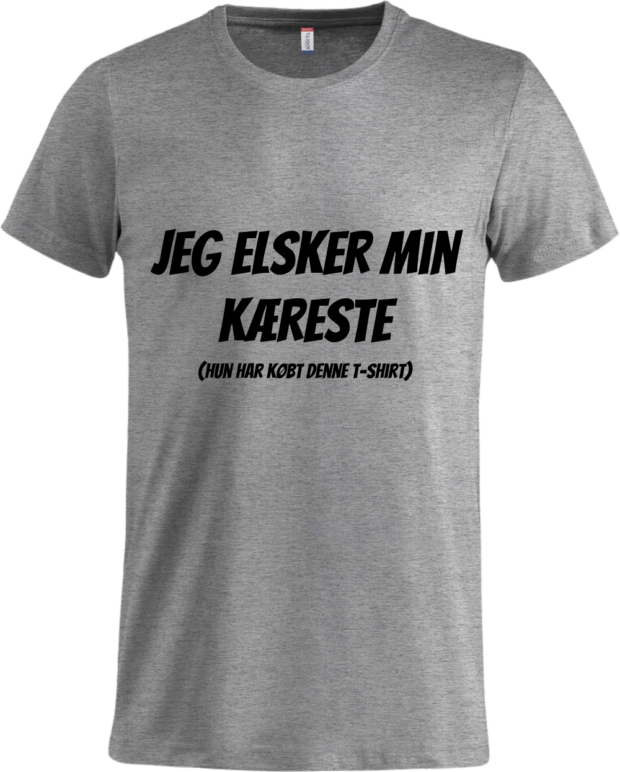 Jeg elsker min kæreste (Hun har købt denne t-shirt)' – perfekt som romantisk gave til Valentinsdag.