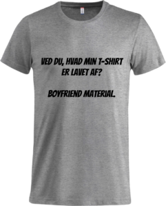 Boyfriend material Basic-T Grey Melange