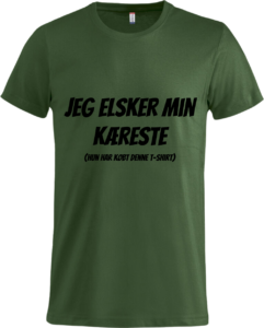 Jeg elsker min kæreste Basic-T Bottle Green