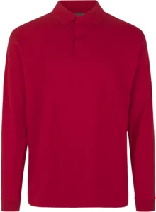 PRO Wear l/æ poloshirt | trykknap Rød