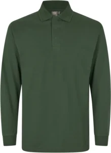 PRO Wear l/æ poloshirt | trykknap Flaskegrøn