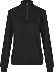 PRO Wear CARE sweat | ubørstet | ¼ zip | dame Sort