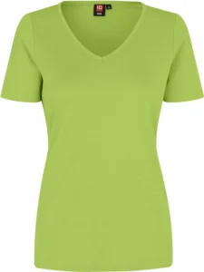 Interlock T-shirt | v-hals | dame Lime