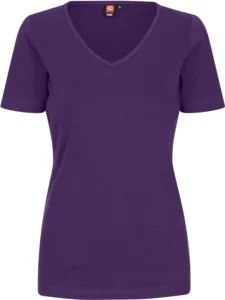 Interlock T-shirt | v-hals | dame Lilla
