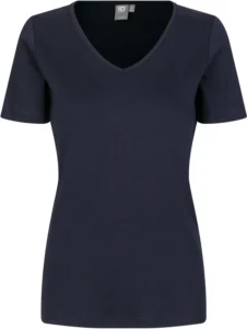 Interlock T-shirt | v-hals | dame Navy