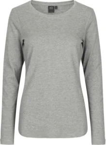 Interlock T-shirt | l/æ | dame Grå melange