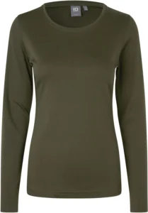 Interlock T-shirt | l/æ | dame Oliven