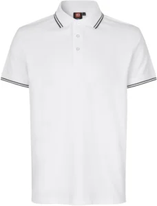 Kontrast poloshirt | stretch Hvid