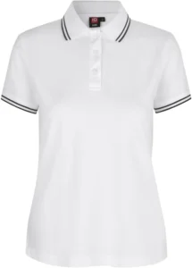 Kontrast poloshirt | stretch | dame Hvid