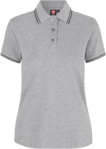 Kontrast poloshirt | stretch | dame Grå melange