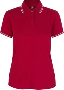 Kontrast poloshirt | stretch | dame Rød