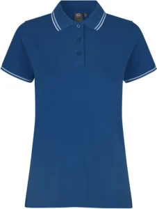Kontrast poloshirt | stretch | dame Azur