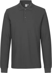 Langærmet poloshirt | stretch Koks grå