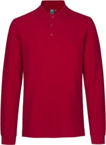 Langærmet poloshirt | stretch Rød