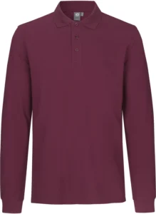 Langærmet poloshirt | stretch Bordeaux