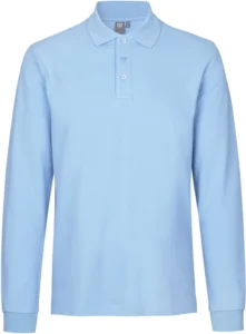 Langærmet poloshirt | stretch Lys blå