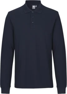 Langærmet poloshirt | stretch Navy