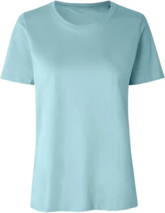 T-shirt | økologisk | dame Støvet aqua