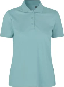 Poloshirt | økologisk | dame Støvet aqua