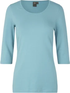 Stretch T-shirt | ¾ ærmet | dame Støvet aqua