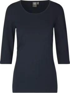 Stretch T-shirt | ¾ ærmet | dame Navy