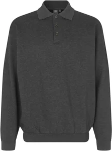 Polosweatshirt | klassisk Grafit melange