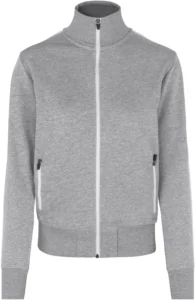 Sweat cardigan | kontrast | dame Grå melange