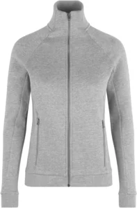 Sweat cardigan | zip | dame Grå melange